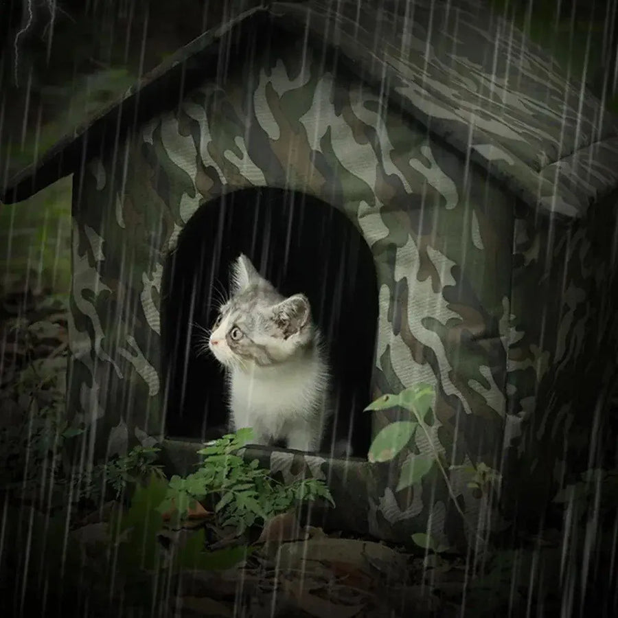 Waterproof Outdoor Cat Nest Stray Pet Hiding Nest Simple Dog House Shelter Bed - M
