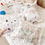 Lace Cat Pillow Soft Pet Cushion for Sleeping Comfortable Kitty Bed Cushion - Brown Stars