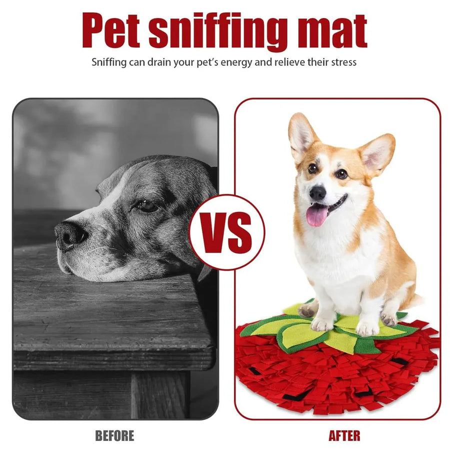 Strawberry Shaped Pet Snuffle Mat Slow Feeder Interactive Pet Puzzle Mat