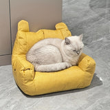 Small Sofa Chair Couch for Living Room Family Pet Furniture Comfortable Seat - White - Top-Down View