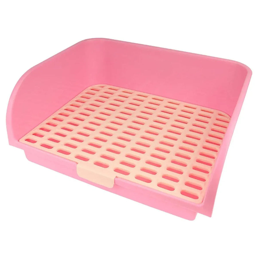 Large Rabbit Litter Box Drawer Corner Toilet for Chinchillas Hamsters Small Pets - Pink