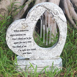 Wind Chime Pet Memorial Headstone Outdoor Garden Decoration for Remembrance - Rear View