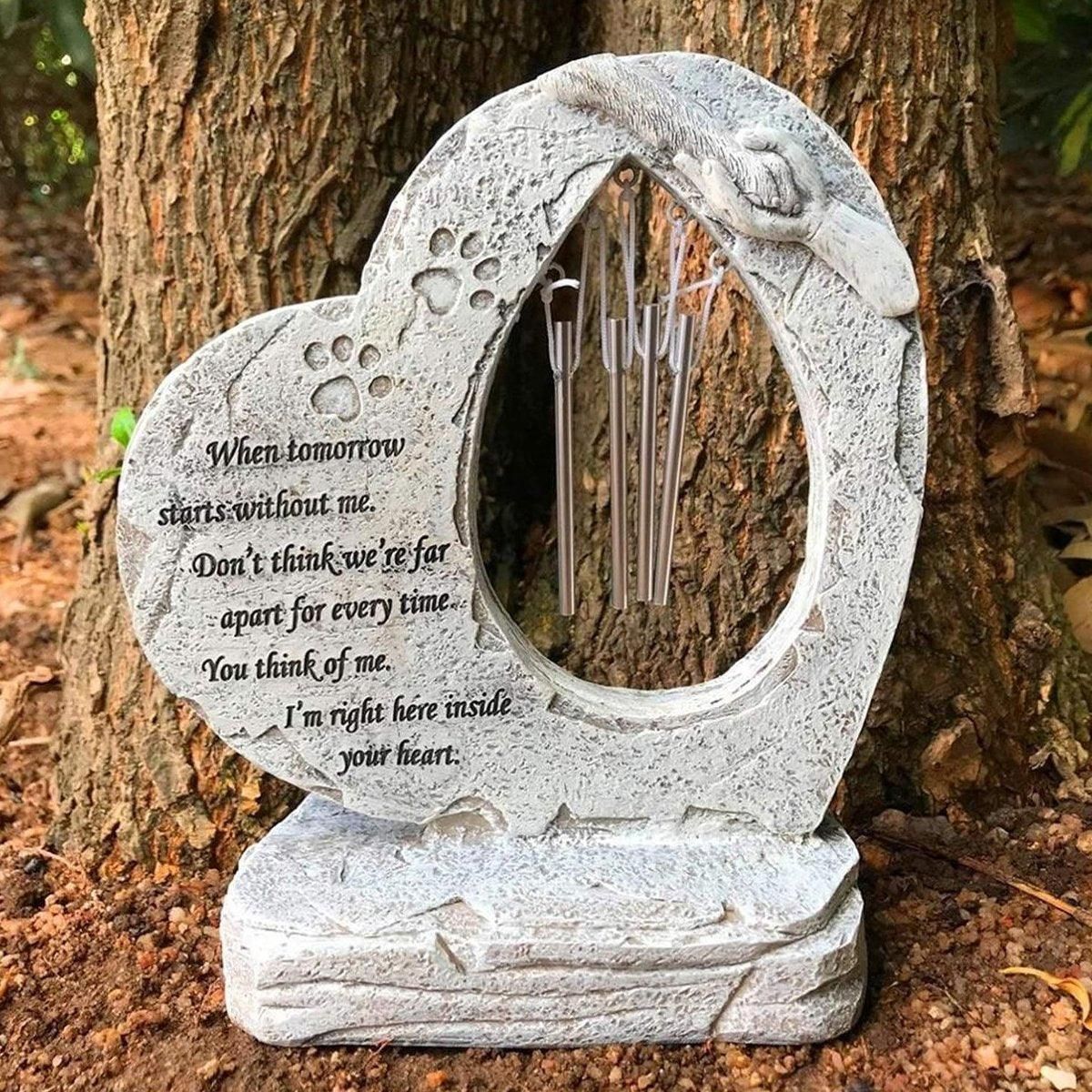 Wind Chime Pet Memorial Headstone Outdoor Garden Decoration for Remembrance