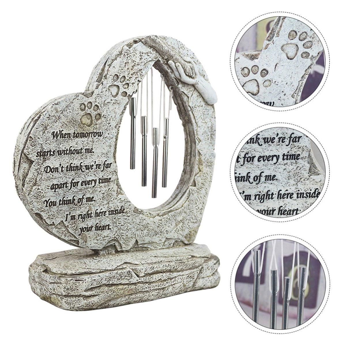 Wind Chime Pet Memorial Headstone Outdoor Garden Decoration for Remembrance