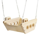 Wooden Cradle Swing Hammock Cage Accessory for Small Pets - Front View