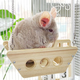 Wooden Cradle Swing Hammock Cage Accessory for Small Pets - Close-Up Angle