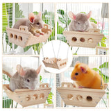 Wooden Cradle Swing Hammock Cage Accessory for Small Pets - Extra Image