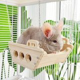 Wooden Cradle Swing Hammock Cage Accessory for Small Pets - Extra Image