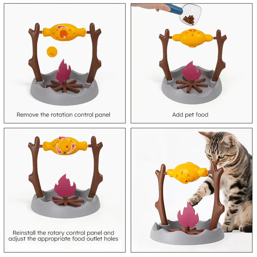Pet Roast Meat Rolling Shaped Toy Slow Feeding Mental Stimulation for Dogs Cats