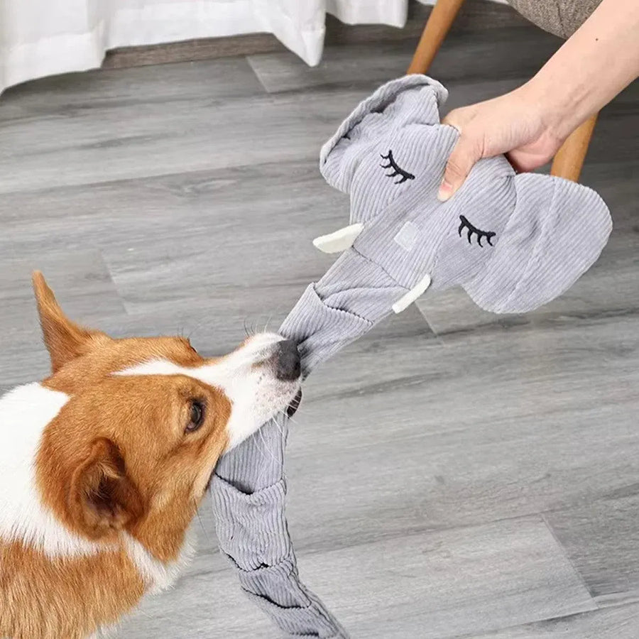Dog Sniffing Toy Elephant Shaped Interactive Food Hiding Sound Toy for Dogs