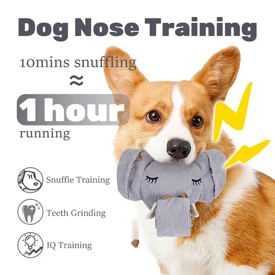 Dog Sniffing Toy Elephant Shaped Interactive Food Hiding Sound Toy for Dogs