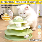 Funny Cat Toy Pet Toys Plastic Tower Interactive Track Ball Playing Game 3 Level - Green