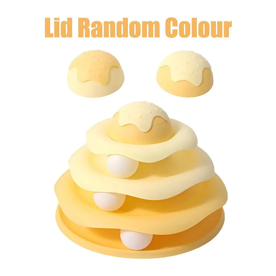 Funny Cat Toy Pet Toys Plastic Tower Interactive Track Ball Playing Game 3 Level - Green