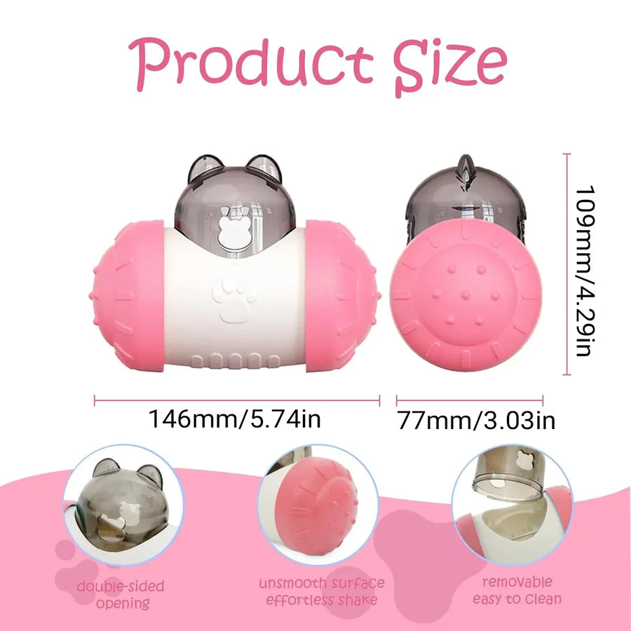 Pet Swing Dispensing Toy for Dogs Chew Resistant Interactive Slow Feeding Play - Pink