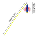Insect Cat Teaser Wand 49cm Long Stick Toy with Bell for Interactive Play - Yellow