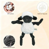 Lamb Shape Pet Chew Toy with Squeaker Soft for Dogs Puppies Play - Top-Down View