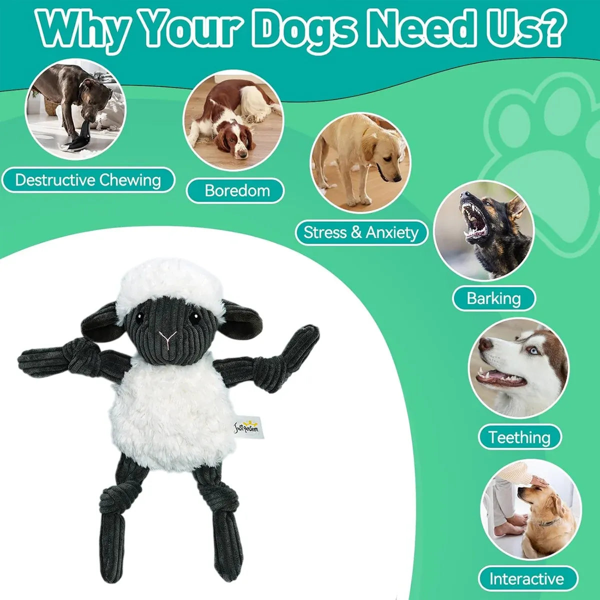 Lamb Shape Pet Chew Toy with Squeaker Soft for Dogs Puppies Play