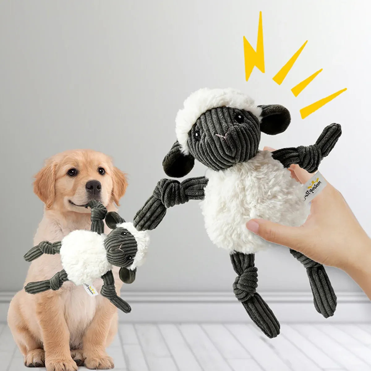 Lamb Shape Pet Chew Toy with Squeaker Soft for Dogs Puppies Play