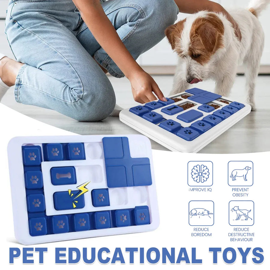 Pet Puzzle Toy Dog Cat Slow Feeder Leaking Sound Making Chew Toy Durable Safe
