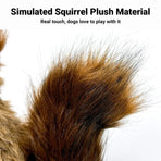Simulation Squirrel Plush Dog Toy Interactive Squeaky Chew for Puppies