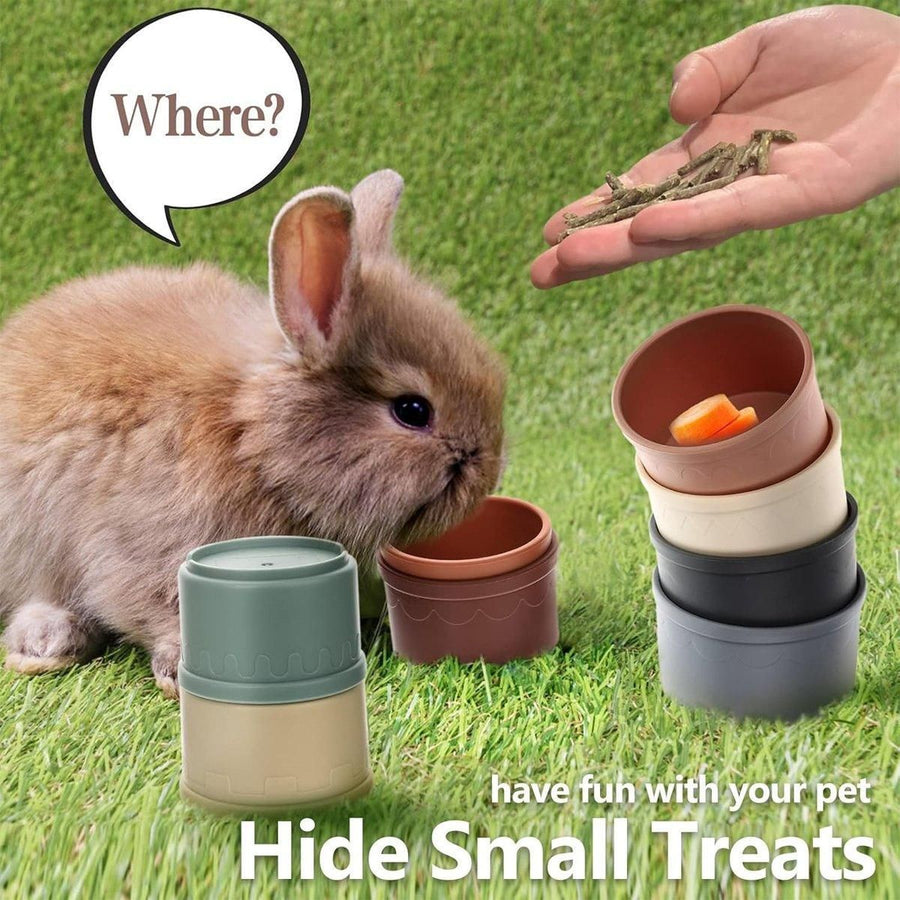 8Pcs Interactive Bunny Nesting Cups Set for Small Animals Enrichment Play Toys