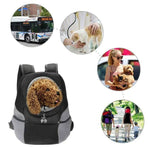 L Size Puppy Travel Mesh Pet Dog Carrier Backpack Front Travel Portable Shoulder Bag - Black
