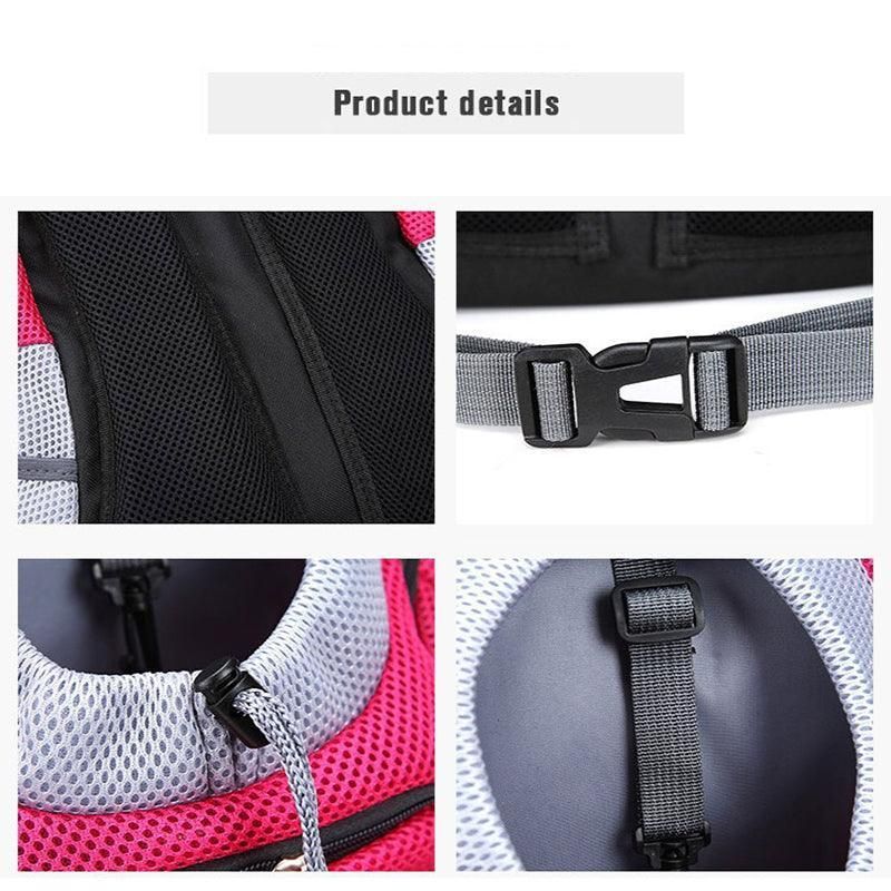 L Size Puppy Travel Mesh Pet Dog Carrier Backpack Front Travel Portable Shoulder Bag - Black