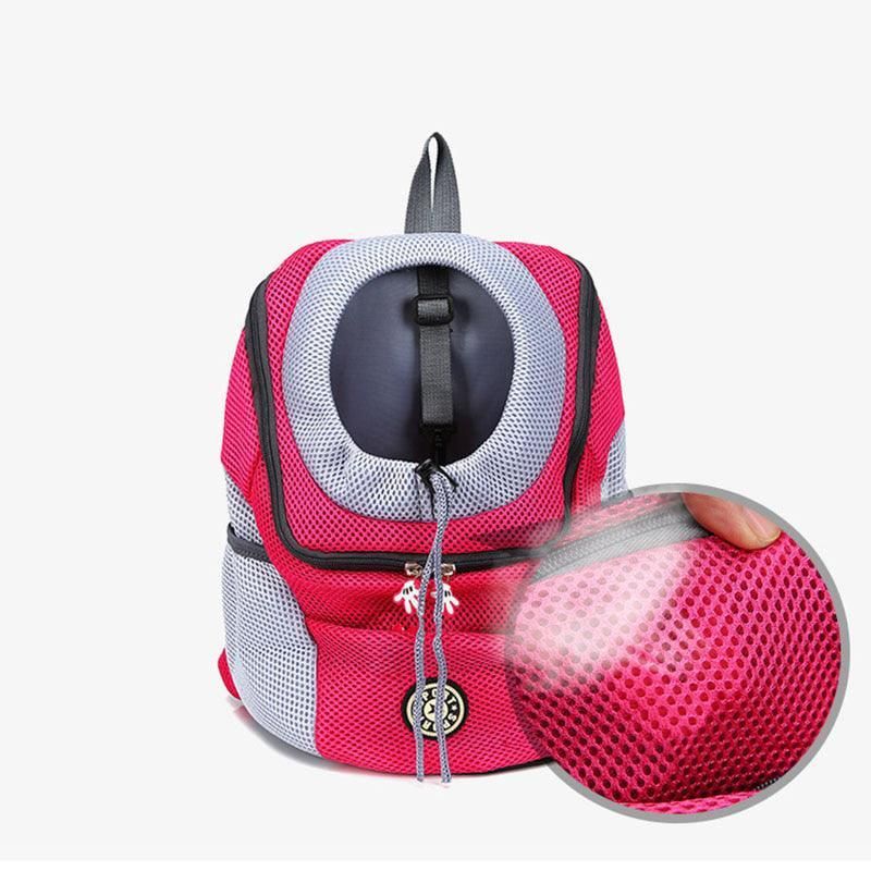 L Size Puppy Travel Mesh Pet Dog Carrier Backpack Front Travel Portable Shoulder Bag - Black