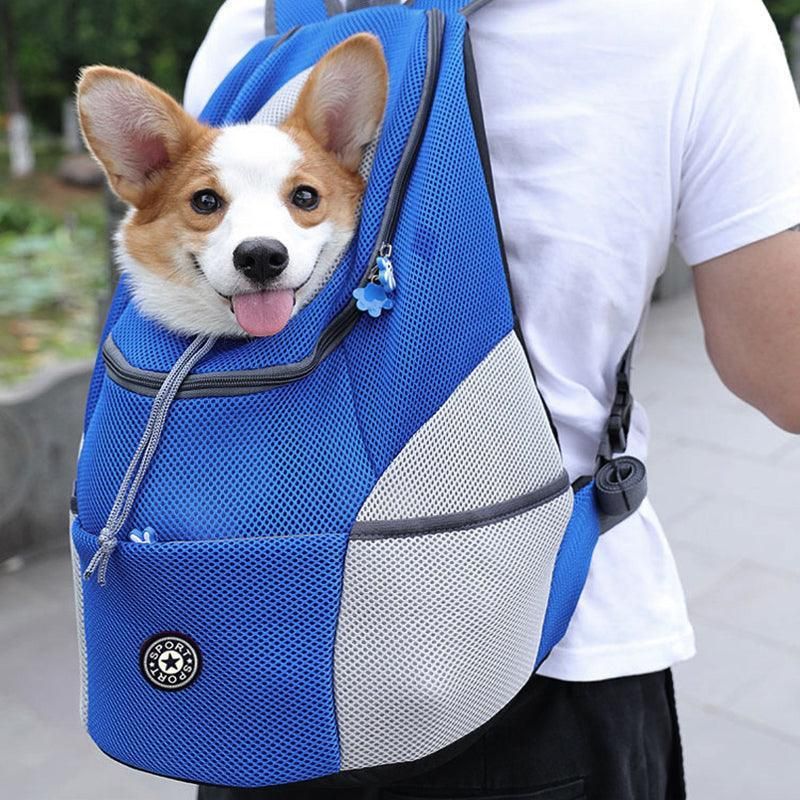 L Size Puppy Travel Mesh Pet Dog Carrier Backpack Front Travel Portable Shoulder Bag - Black