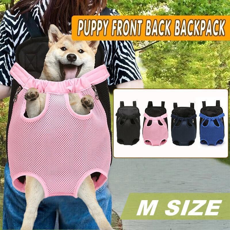 M Size Pet Carrier Dog Cat Puppy Front Back Backpack Shoulder Carry Sling Pouch Bag - Pink