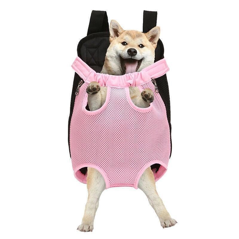 S Size Pet Carrier Dog Cat Puppy Front Back Backpack Shoulder Carry Sling Pouch Bag - Pink