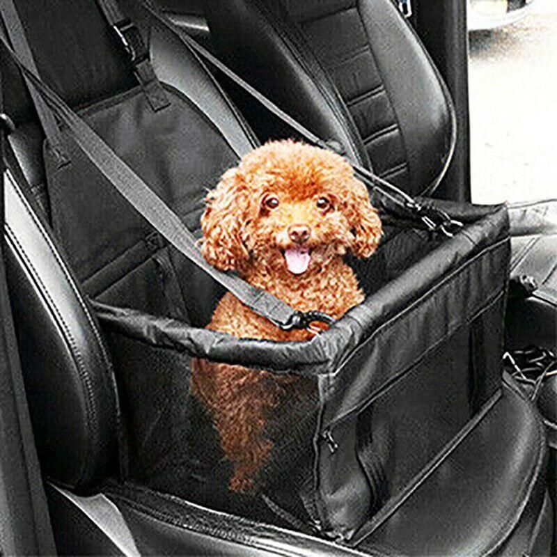 Pet Car Booster Seat Travel Carrier Basket for Cats Dogs with Secure Design - Blue