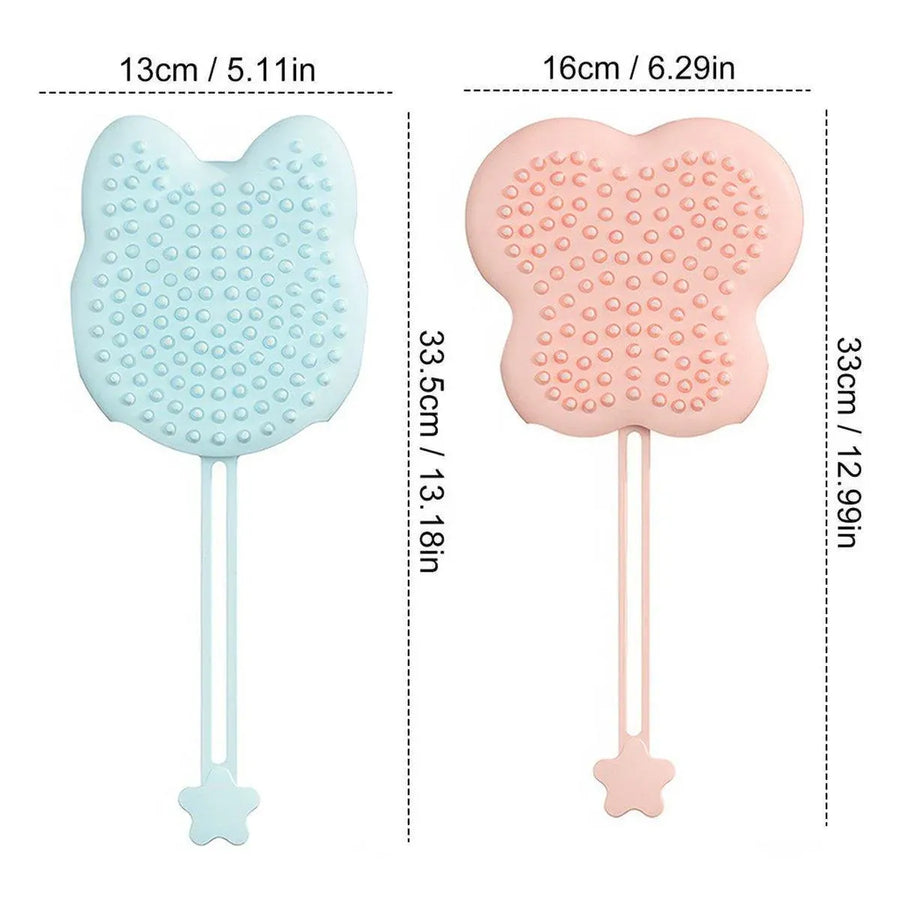 Double Hand Cat Bath Gloves Hair Removal Comb Grooming Floating Hair - Yellow