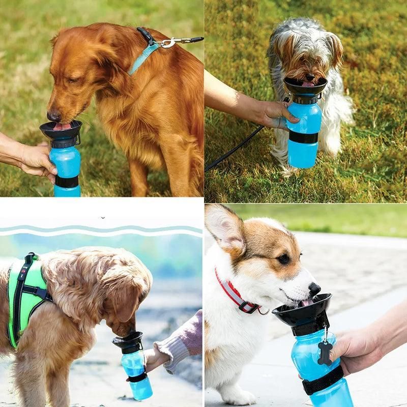 500Ml Dog Cat Water Drinking Bottle Detachable Travel Cup Portable Pet Feeder - Blue