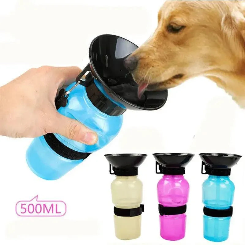 500Ml Dog Cat Water Drinking Bottle Detachable Travel Cup Portable Pet Feeder - Blue