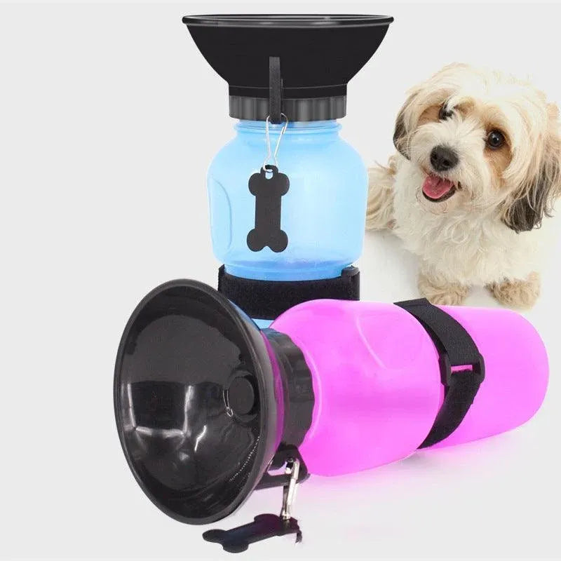 500Ml Dog Cat Water Drinking Bottle Detachable Travel Cup Portable Pet Feeder - Blue