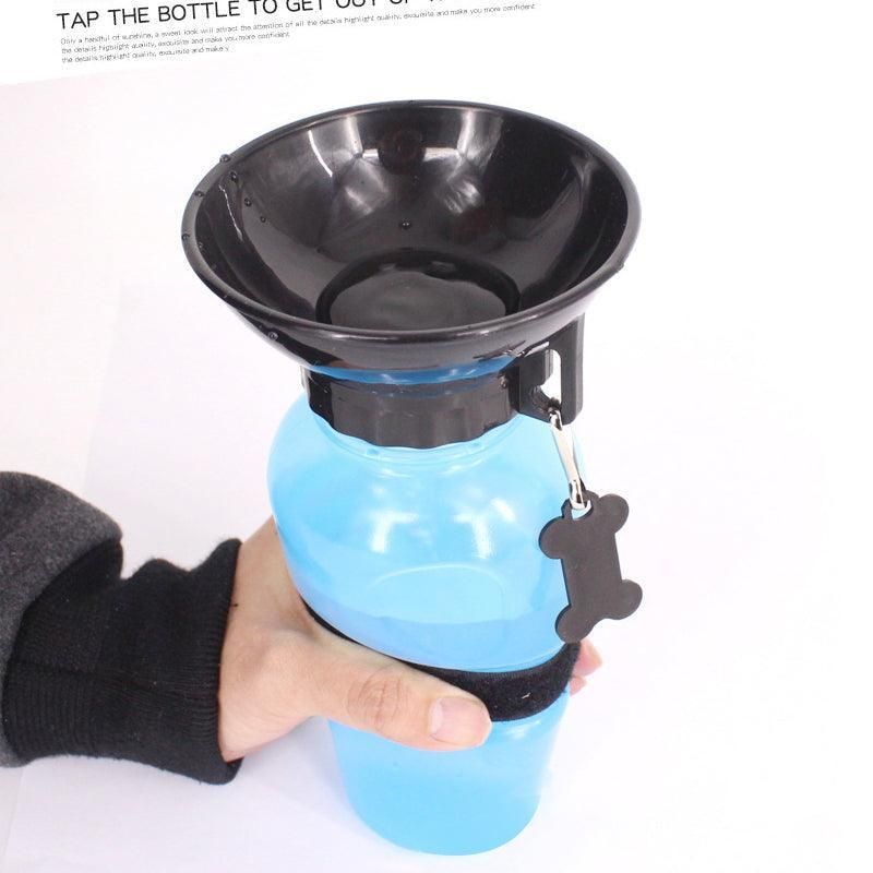 500Ml Dog Cat Water Drinking Bottle Detachable Travel Cup Portable Pet Feeder - Blue