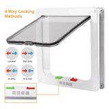 4-Way Safe Lockable Locking Pet Cat Dog Door Brushy Flap Screen L Large Size - Top-Down View