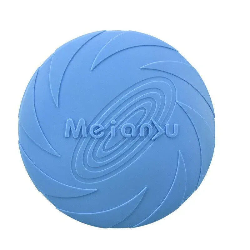 Frisbee Toy for Dogs Outdoor Fetch Training Soft Rubber Pet Flying Disc 18cm - Blue