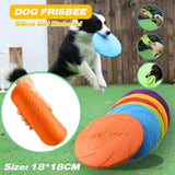 Frisbee Toy for Dogs Outdoor Fetch Training Soft Rubber Pet Flying Disc 18cm - Red - Front View