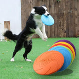 Frisbee Toy for Dogs Outdoor Fetch Training Soft Rubber Pet Flying Disc 18cm - Red
