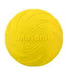 Frisbee Toy for Dogs Outdoor Fetch Training Soft Rubber Pet Flying Disc 18cm - Yellow