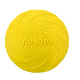 Frisbee Toy for Dogs Outdoor Fetch Training Soft Rubber Pet Flying Disc 18cm - Yellow