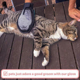 2 in 1 Pet Grooming Glove Deshedding Mitt for Cats and Dogs Hair Removal - Top-Down View