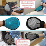 2 in 1 Pet Grooming Glove Deshedding Mitt for Cats and Dogs Hair Removal - 45-Degree Angle