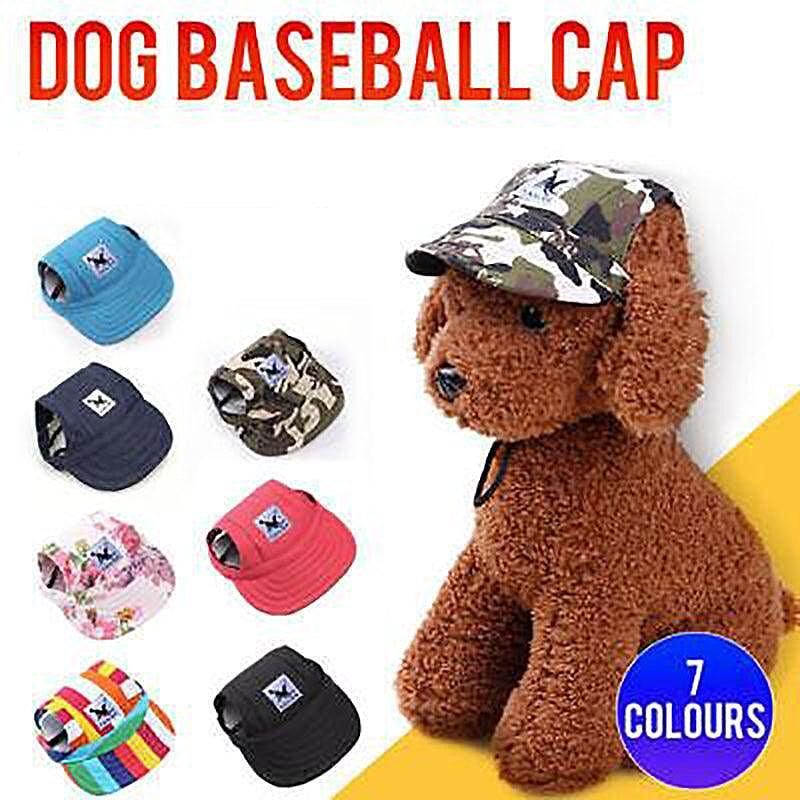 Dog Baseball Cap Outdoor Pet Sun Hat Summer Canvas Visor Puppy S Size - Red