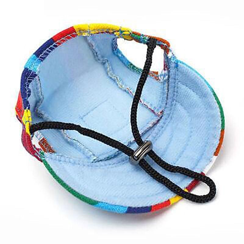 Dog Baseball Cap Outdoor Pet Sun Hat Summer Canvas Visor Puppy S Size - Red