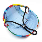 Dog Baseball Cap Outdoor Pet Sun Hat Summer Canvas Visor Puppy S Size - Stripe