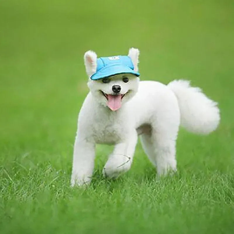 Dog Baseball Cap Outdoor Pet Sun Hat Summer Canvas Visor Puppy S Size - Stripe