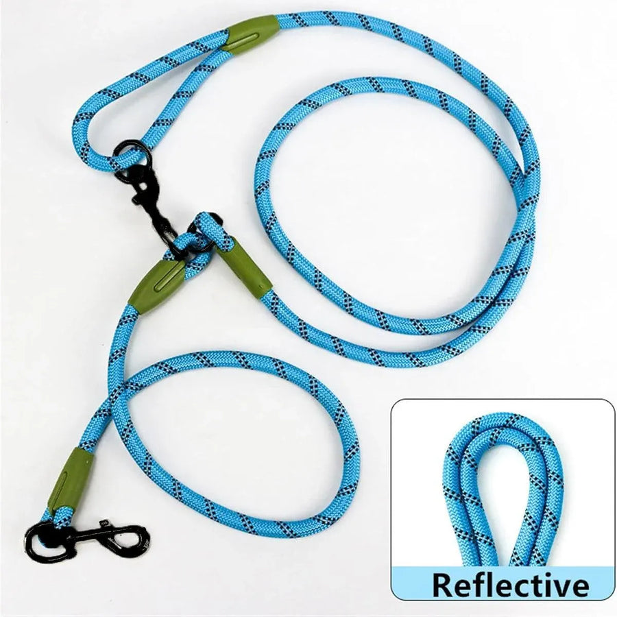 Adjustable Diagonal Dog Walking Leash Hands Free Crossbody Pet Lead Dogs - Colourful